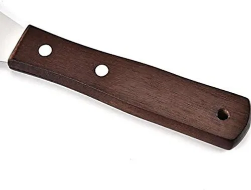 Vista 3 de Juego de 4 espátulas profesionales de acero inoxidable para decoración de tartas, hoja flexible resistente con mango de madera de 4 a 6 a 8 pulgadas