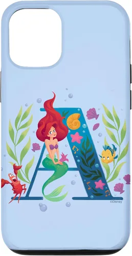 Vista 28 de Disney Carcasa para iPhone 17 con monograma de sirena y letra A para Ariel