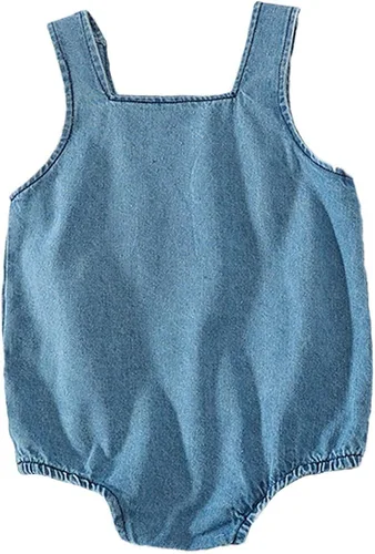 Vista 2 de YJ Back Home Baby Girl Jean Onesies Denim Body Ropa