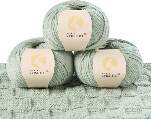 Vista 49 de 100% lana merino para tejer y ganchillo, hilo lujoso y suave de 6 cabos para tejer y crochet a mano, 1.76 oz/50 g, 127 yardas/116 metros