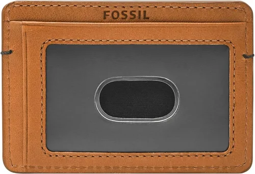 Vista 2 de Fossil Cartera minimalista de piel para hombre con bolsillo frontal