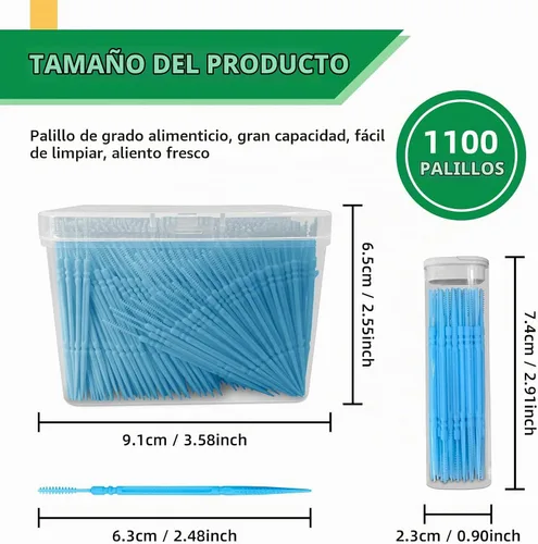 Vista 2 de 2280pcs palillo de dientes de plástico de doble cabeza, púas de dientes
