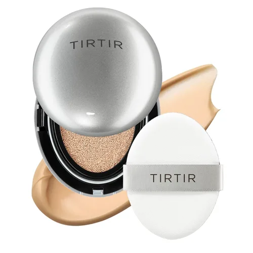 Vista 11 de [*Tamaño mini*] TIRTIR Aura Glow Silver Cushion Base de cojín coreana, (#13N Fair Ivory, 0.15 onzas líquidas)