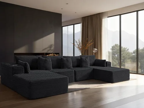 Vista 120 de Sofá modular de gran tamaño de 108 pulgadas, cómodo sofá deshuesado en forma de U para sala de estar, asientos extra profundos, sin montaje, sofá