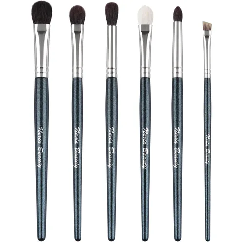 Vista 17 de Juego de brochas de maquillaje de ojos, 6 brochas de maquillaje profesionales para sombra de ojos para corrector de cejas, delineador de ojos Rosa