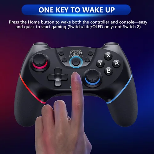 Vista 7 de CuleedTec Upgraded Switch Controller, Wireless Pro Controller for Switch 2/Lite/OLED, Bluetooth Remote Gamepad with Hall Effect Joystick, 6-Axis