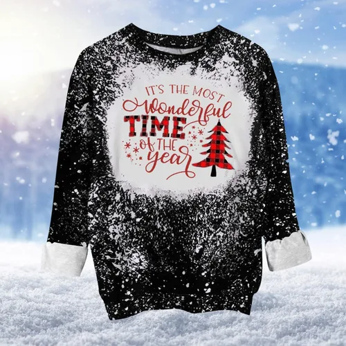 Vista 5 de Sudadera de gran tamaño para hombre, divertida y fea fiesta de Navidad, cuello redondo, diseño de copo de nieve con botones