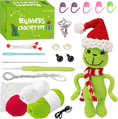 Vista 7 de ALODNY Kit de ganchillo para principiantes, kit de ganchillo para adultos, kits de tejer, ganchos, juego de hilo con tutoriales en video paso a paso