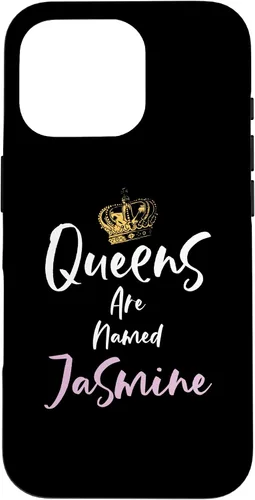 Vista 20 de Jasmine Name Queen - Carcasa para iPhone 17, color rosa y negro