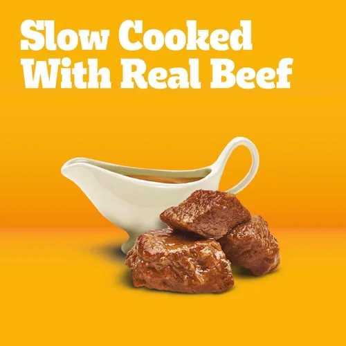 Vista 4 de Alimento húmedo para perros adultos Pedigree, trocittos de carne con salsa Beef in gravy, lean muscle support, 50%+ water for hydration, topper or