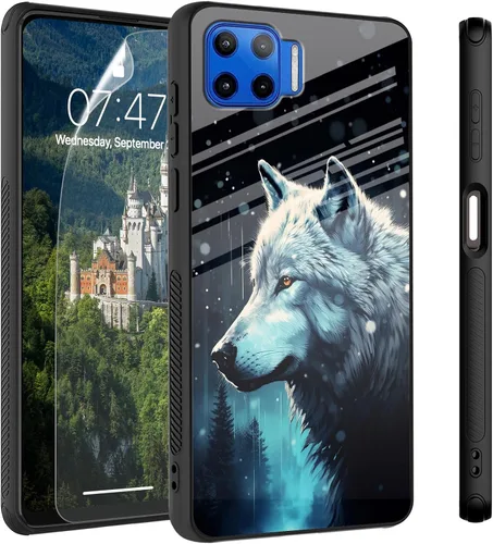Vista 48 de Funda para Motorola Moto Edge 2022, cubierta trasera de vidrio templado con protector de pantalla, funda protectora a prueba de golpes para Motorola
