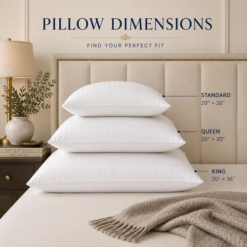Vista 6 de Continental Bedding Almohada de plumón en capas, funda de algodón 100% resistente al plumón de 400 hilos, colección de hotel premium, comodidad