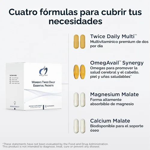 Vista 3 de Designs for Health Paquetes multivitamínicos esenciales dos veces al día
