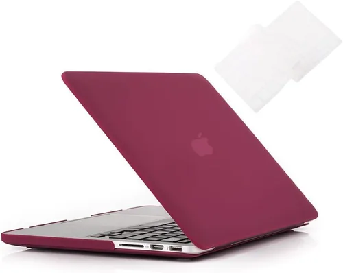 Vista 7 de RUBAN Funda para MacBook Retina Pro de 15 pulgadas A1398 (2015-2012), carcasa rígida de plástico liso mate con cubierta de teclado de TPU