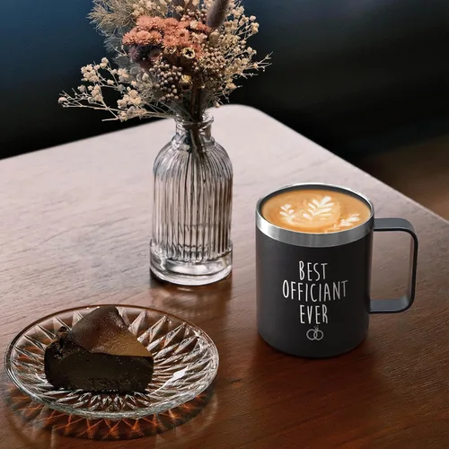 Vista 4 de LiqCool Officiant Gift, Best Officiant Ever - Taza de café aislada, 12 onzas, color negro