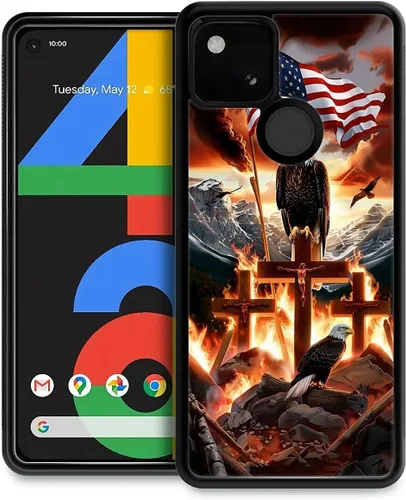 Vista 75 de Compatible con Google Pixel 4A 5G Mobile Case Creative Acrylic Panel trasero Silicona Protección Grip especialmente diseñado para Google Pixel 4A 5G