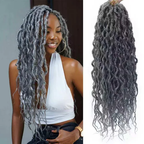 Vista 50 de Rizos de cabello sintético tejido en crochet de 16 pulgadas, 8 paquetes, Rizos de cabello tejido en crochet pre-enlazados con extremos rizados