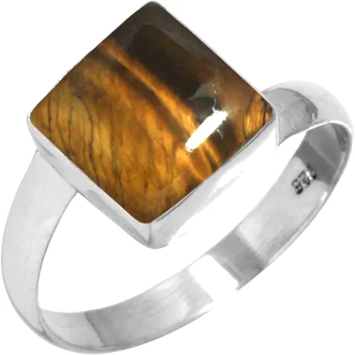 Vista 11 de Boho - Anillo de plata de ley 925 hecha a mano con piedras preciosas naturales, lapislázuli, granate, turquesa y cuadrado Ámbar
