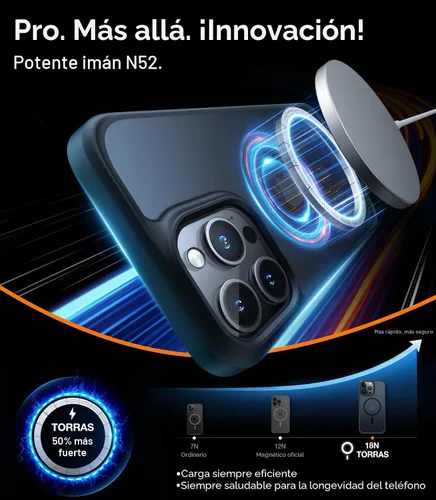 Vista 2 de TORRAS Funda para iPhone 13 Pro Max [compatible con MagSafe] [probada en caídas de grado militar de 12 pies] magnética, translúcida, a prueba