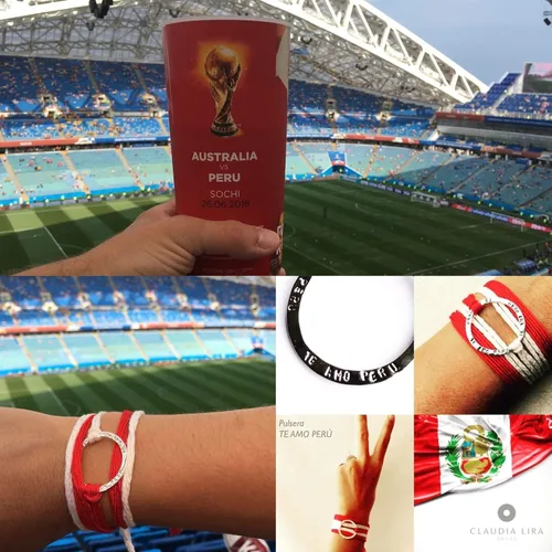 Vista 6 de TE AMO PERU - Pulsera estampada con círculo abierto de infinito, plata de ley 925 reversible, hilo de algodón Pima ajustable rojo y blanco