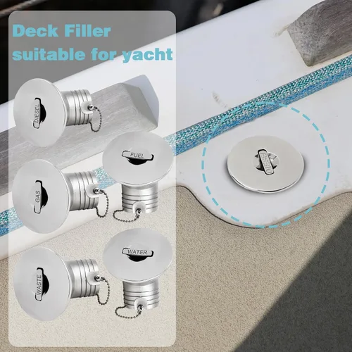 Vista 8 de SHENGHUISS Boat Water/Diesel/Gas/Fuel Deck Fill/Filler 1-1/2 Inch(38mm) with Keyless Cap 316 Stainless Steel Boat Deck Hardware for Boat, Yacht
