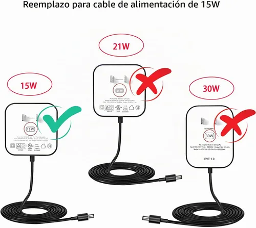 Vista 4 de Cable de alimentación blanco de repuesto para Alexa Dot 3ª generación, Dot 4ª generación, Dot 5ª generación 2022, cargador adaptador de corriente