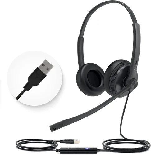 Vista 12 de Yealink UH34 Lite Wired Headset,USB-A, Noise Canceling Mic,in-Line Controls Mono-Oreja