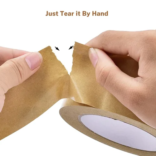 Vista 9 de TooCust Cinta de papel Kraft autoadhesiva,2 "X55YD,Cinta de papel marrón, Cinta de embalaje marrón biodegradable,Cinta de embalaje de papel