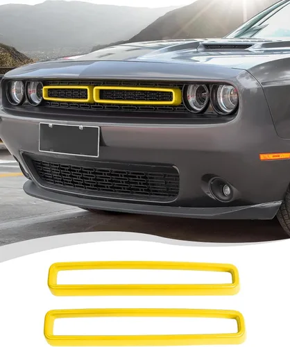 Vista 8 de Hoolcar Front Grille Radiator Grille Insert Cover Grillwork Trim Compatible with Dodge Challenger 2015-2025+, Exterior Accessories, Black, 2pcs Negro