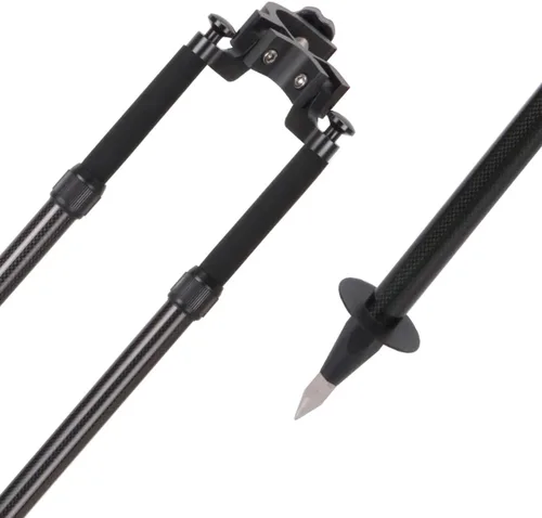Vista 4 de Trípode Bípode de Liberación con Pulgar para Topografía, Trípode Bípode de Aluminio para Postes Prismáticos o Postes GPS de Estación Total GPS GNSS