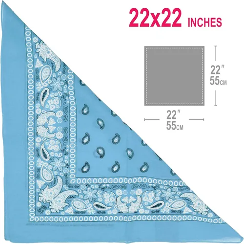 Vista 4 de Basico paquete de bandanas 100% algodón, envoltorio para cabeza con vincha, talla única