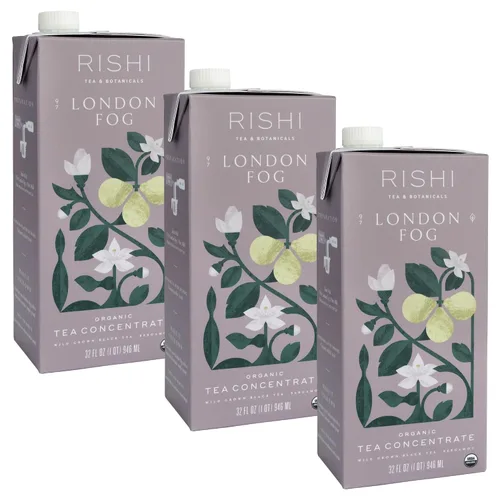 Vista 16 de Rishi Tea Concentrado de Bebida London Fog - Certificado Orgánico USDA, Té Negro y Bergamota, Incremento de Energía - Caja de 32 fl oz, 8 Porciones