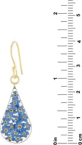 Vista 16 de Amazon Essentials Pendientes de plata de ley con forma de lágrima de flor prensada (anteriormente Amazon Collection)