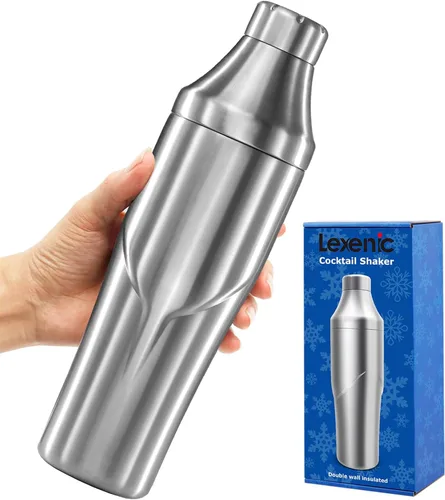 Vista 18 de Lexenic - Coctelera con tapa de medición - Aislada al vacío (Mariposa gris)