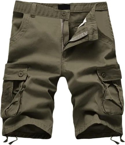 Vista 14 de Men Cargo Shorts Classic Fit Lightweight Ripstop Pants Tactical Outdoor Work Short Trousers with Multi Pocket