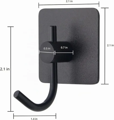 Vista 6 de VAEHOLD - Paquete de 4 ganchos de pared, resistentes, impermeables, de aluminio para colgar abrigos, sombreros, llaves, ropa, gancho de pared