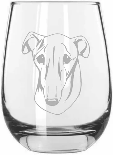Vista 405 de Shar Pei (chino) - Vaso de vino sin tallo grabado para perro, 15.25 onzas