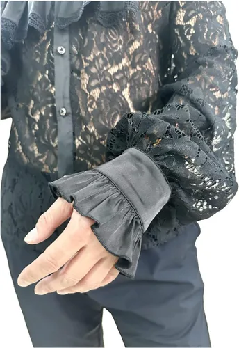 Vista 4 de Camisa de vampiro pirata renacentista, victoriana, medieval, gótica para hombre