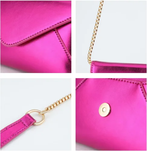 Vista 4 de Bolso de mano de noche para mujer, bolso cruzado pequeño, bolso de hombro brillante para boda, graduación, fiesta, cita