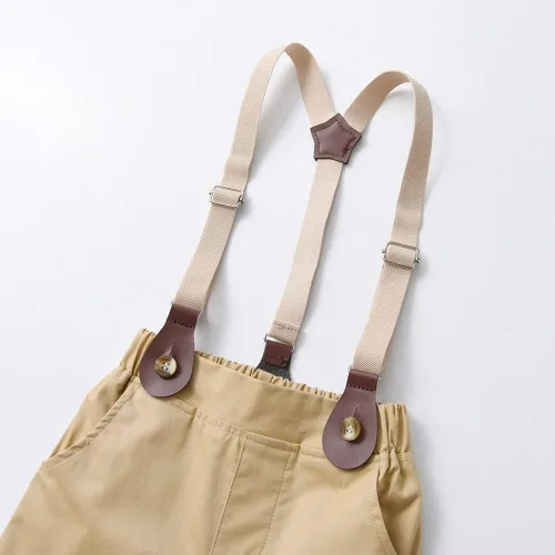 Vista 6 de Trajes de caballero para bebés y niños pequeños, camisa con corbatín, overoles con tirantes, pantalones cortos, pantalones cortos de verano, traje