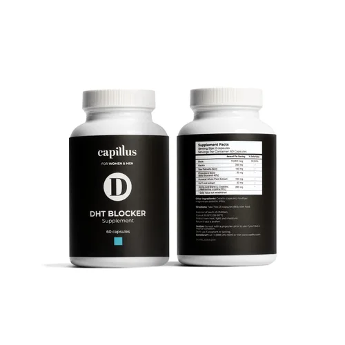 Vista 2 de Capillus Bloqueador de DHT para mujeres para el crecimiento del cabello DHT bloqueador para hombres, vitaminas para el cabello para la pérdida