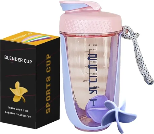 Vista 11 de Botella agitadora de proteínas de 20 onzas, botellas deportivas para mezclas de proteínas con batidora, botella mezcladora, taza agitadora portátil