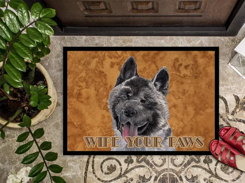 Vista 3 de Caroline's Treasures SC9508JMAT Akita Wipe Your Paws - Tapete para puerta delantera, 24 x 36 pulgadas, para interiores y exteriores, para entrada