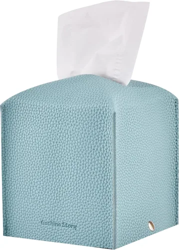 Vista 13 de Gashina Story Funda para caja de pañuelos que no se cae, soporte Kleenex de piel sintética de alta calidad, organizador decorativo cuadrado de 5 x 5
