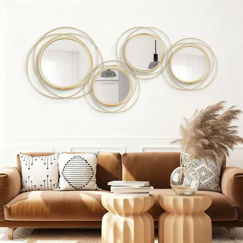 Vista 10 de Juego de 3 espejos redondos Sunburst para decoración de pared Negro