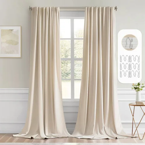 Vista 52 de MIULEE Cortinas opacas con pestaña trasera de 63 pulgadas de largo, juego de 2 paneles para sala de estar, dormitorio, privacidad, bolsillo