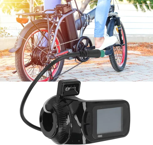 Vista 4 de Medidor de pantalla LCD eléctrico, 24 V, 36 V, 48 V, 60 V, pantalla LCD para scooter eléctrico, baja tasa de fallas, computadora con velocímetro