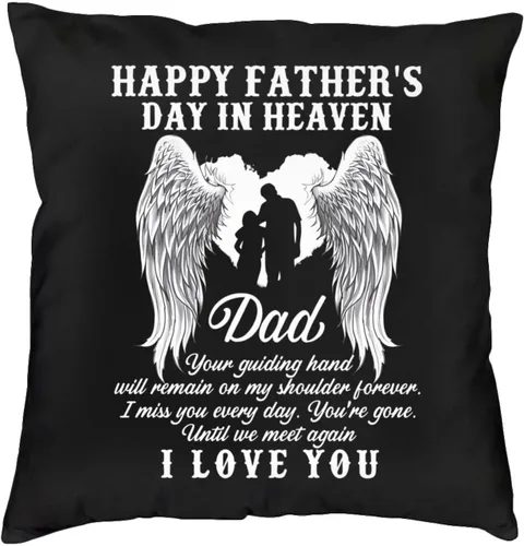 Vista 7 de NEzih Happy Fathers Day in Heaven Dad Square Throw Pillows Covers Bed Couch Square Throw Pillow Cases Farmhouse Home Decor Sofa Bedroom 18"x18