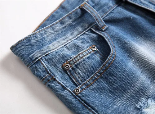 Vista 4 de AITITIA - Jeans rasgados de ajuste estándar para hombre
