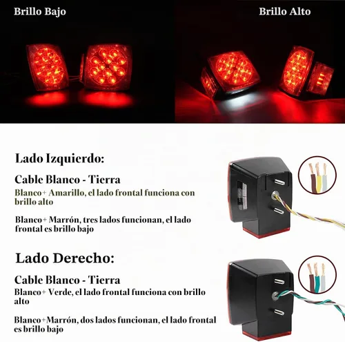 Vista 4 de Kit de luz de remolque de 12 V con certificación DOT para barco, caravana, automóvil, fácil montaje con arnés de alambre, oblea LED, impermeable